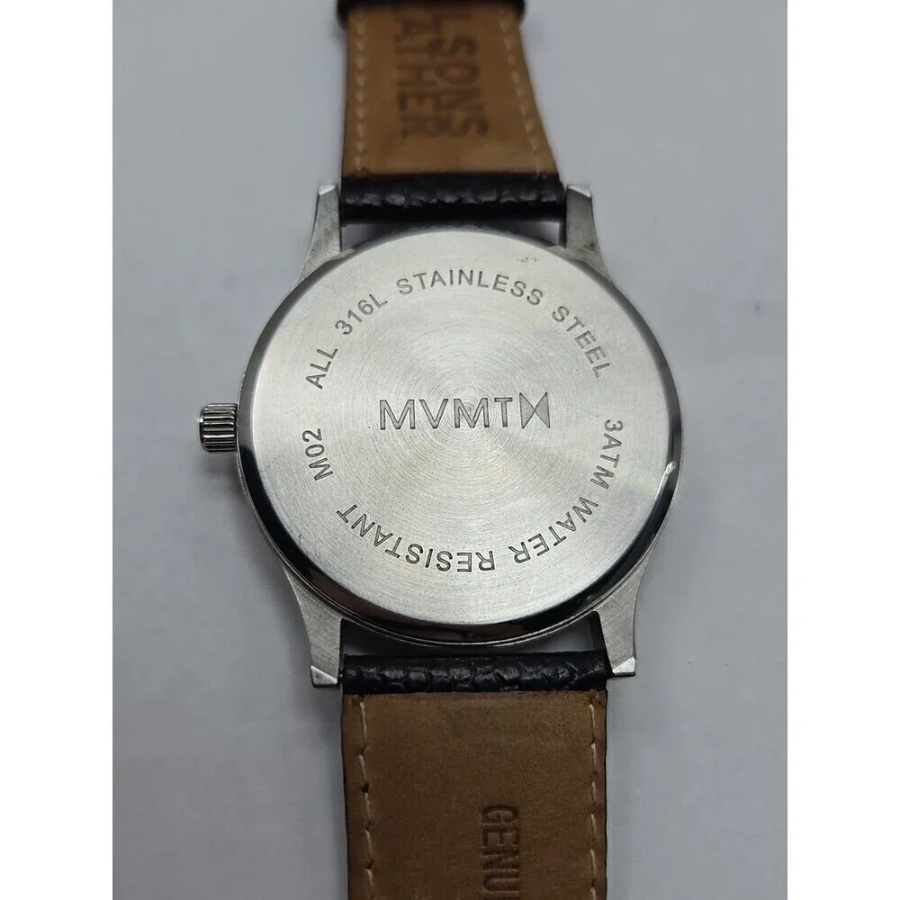MVMT Classic Minimalist 45mm Date Watch Silver Tone White Dial New Battery 3ATM